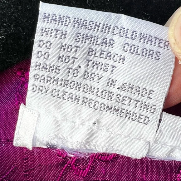 Purple Silk Wrap Surplice Career Blouse Embroidered Size 8 - Picture 4 of 7